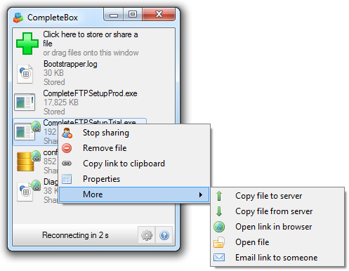 CompleteBox offers secure file sharing